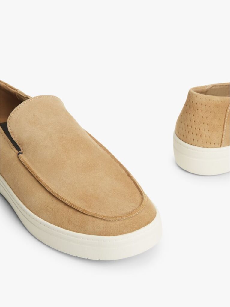 Beige Lightweight Suede Loafers  Men