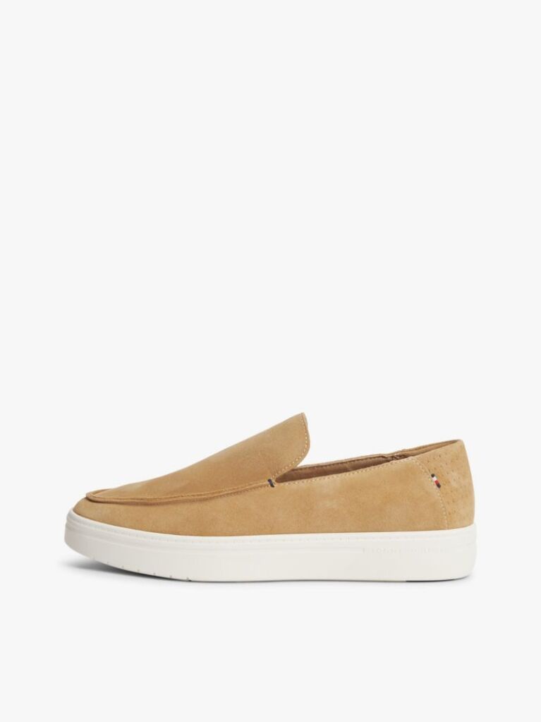 Beige Lightweight Suede Loafers  Men