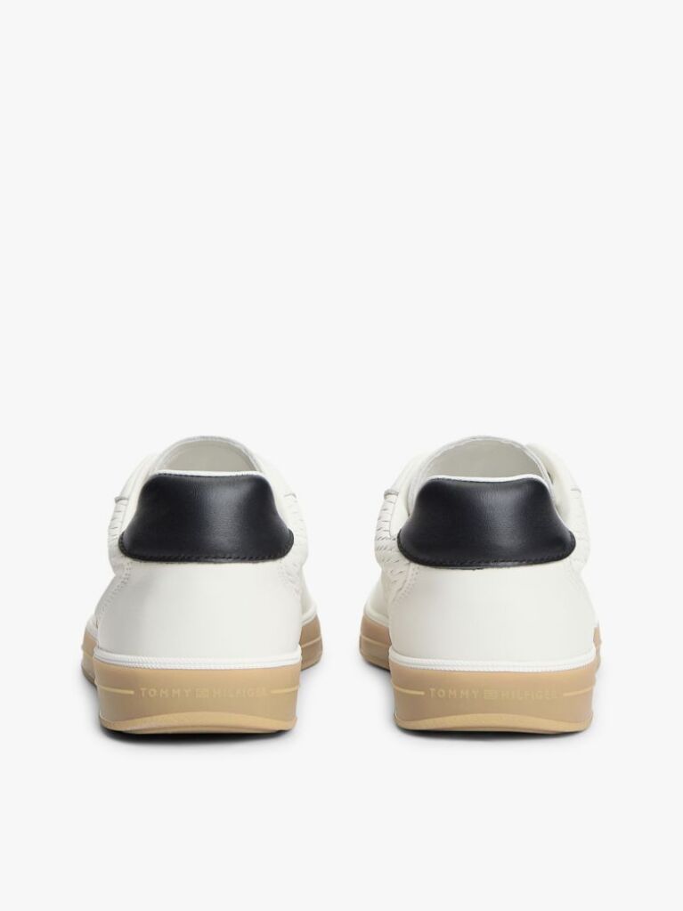 White Luxe Cutout Leather Trainers  Men