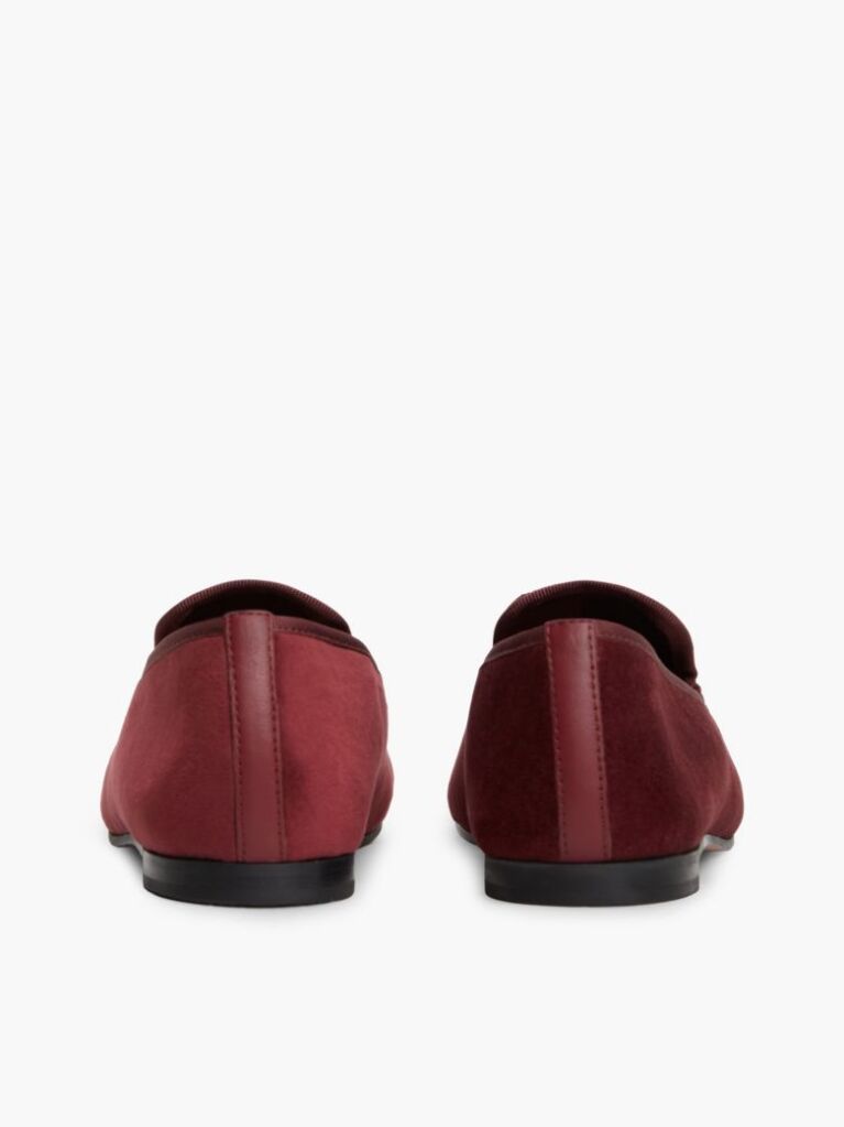 Red Crest Velour Loafer Slippers  Women