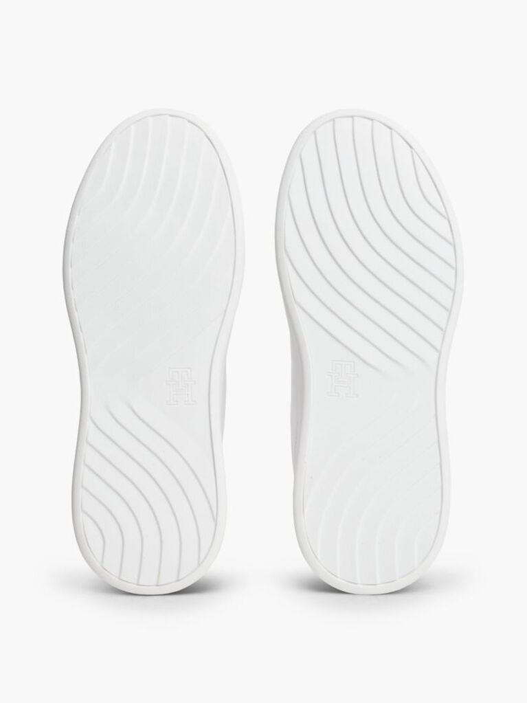 Άσπρο TH Monogram Δερμάτινα Sneakers Με Πλατφόρμα  Γυναίκες