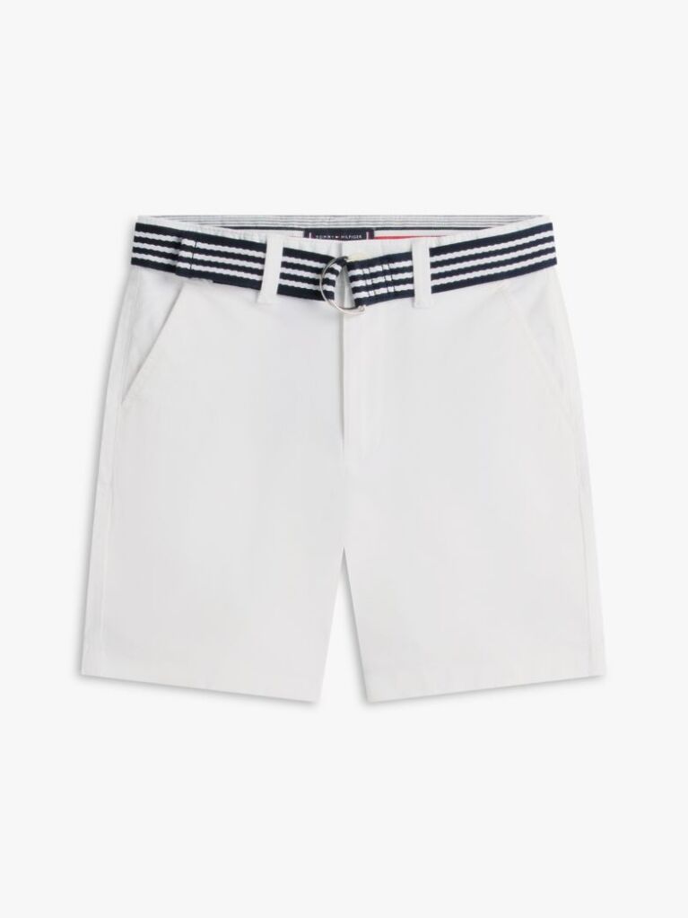 White Essential Signature Belt Loose Chino Shorts  Boys