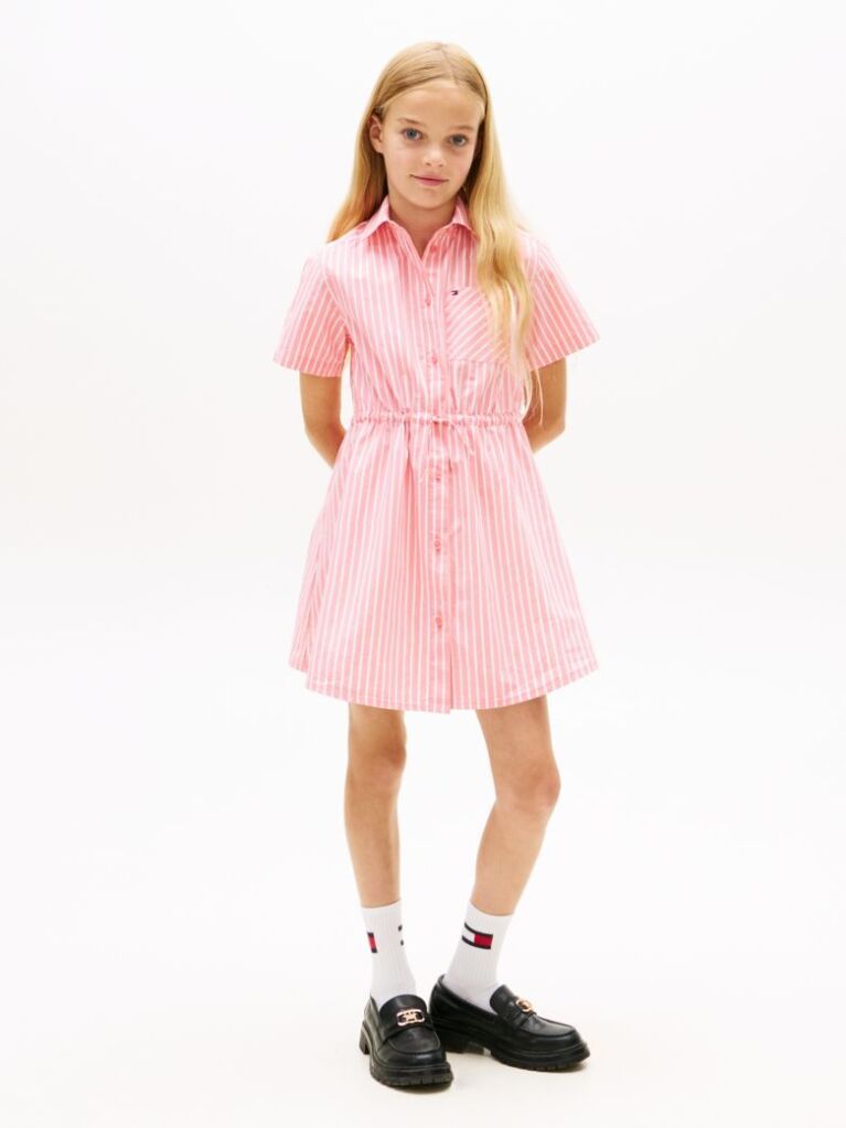 Multi Stripe Poplin Shirt Dress  Girls