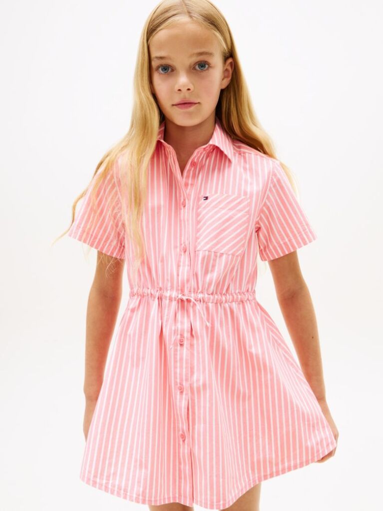 Multi Stripe Poplin Shirt Dress  Girls