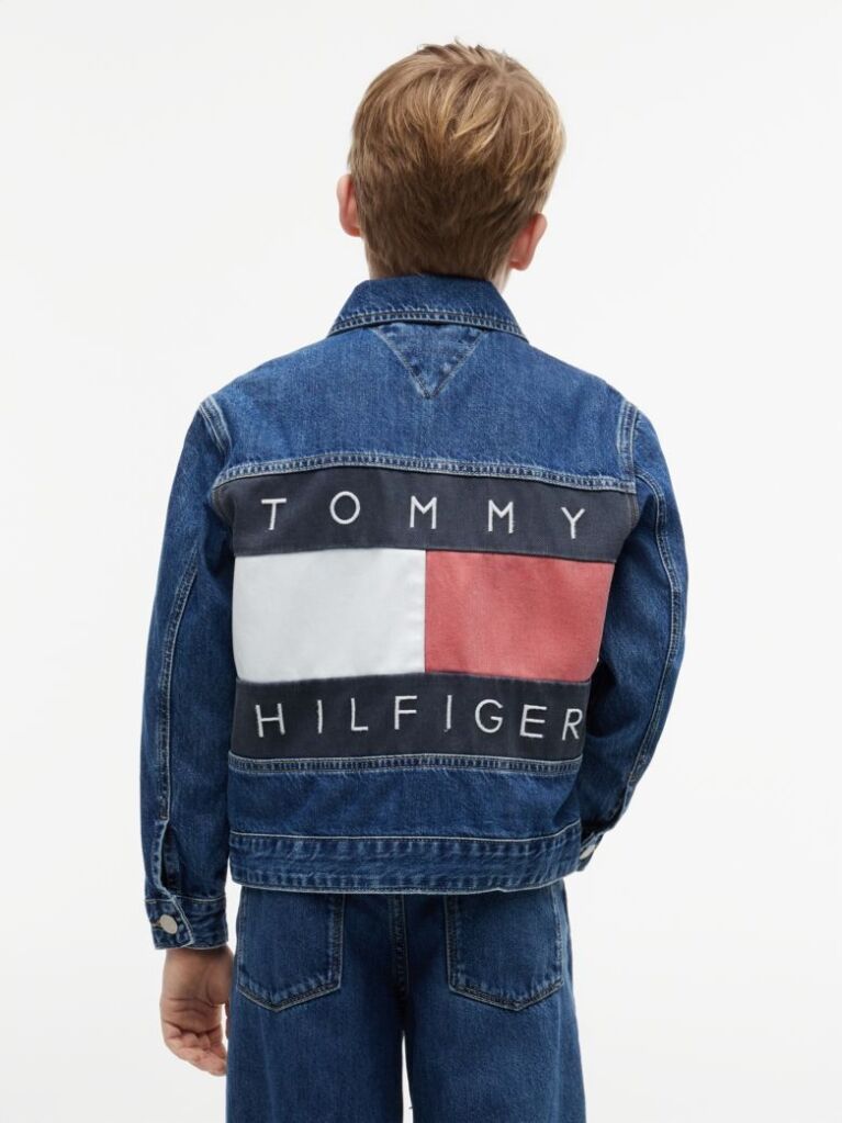 Denim Denim Trucker Τζάκετ Με Πίσω Σημαία  Παιδί Unisex