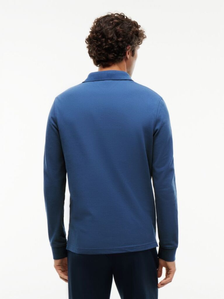 Blue 1985 TH Flex Regular Fit Long Sleeve Polo  Men
