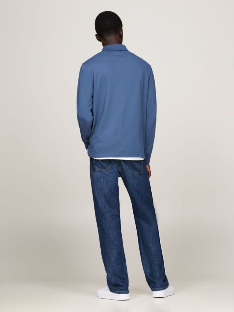 Blue 1985 TH Flex Regular Fit Long Sleeve Polo  Men