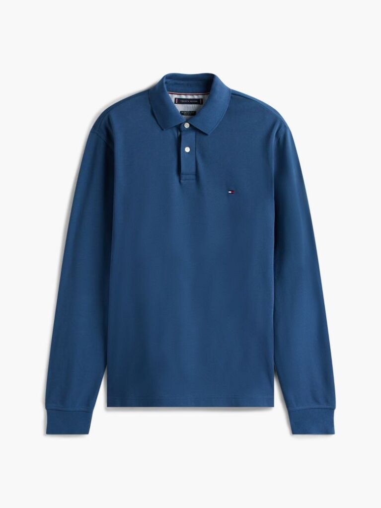 Blue 1985 TH Flex Regular Fit Long Sleeve Polo  Men