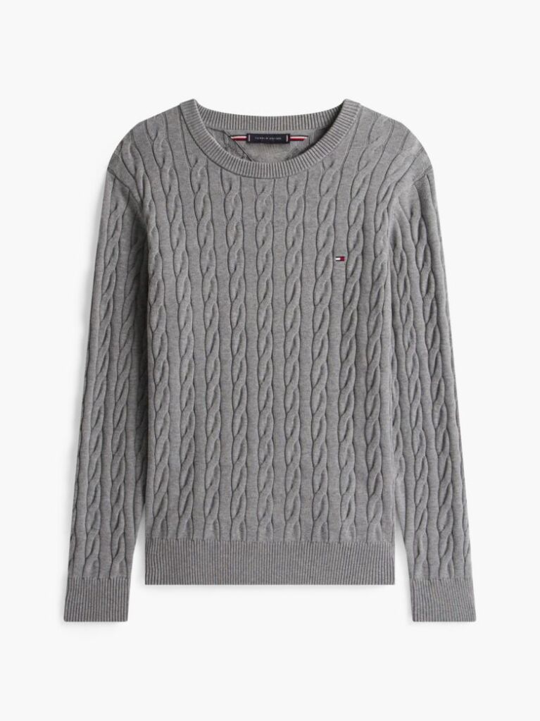 Grey Classics Cable Knit Relaxed Fit Jumper  Men