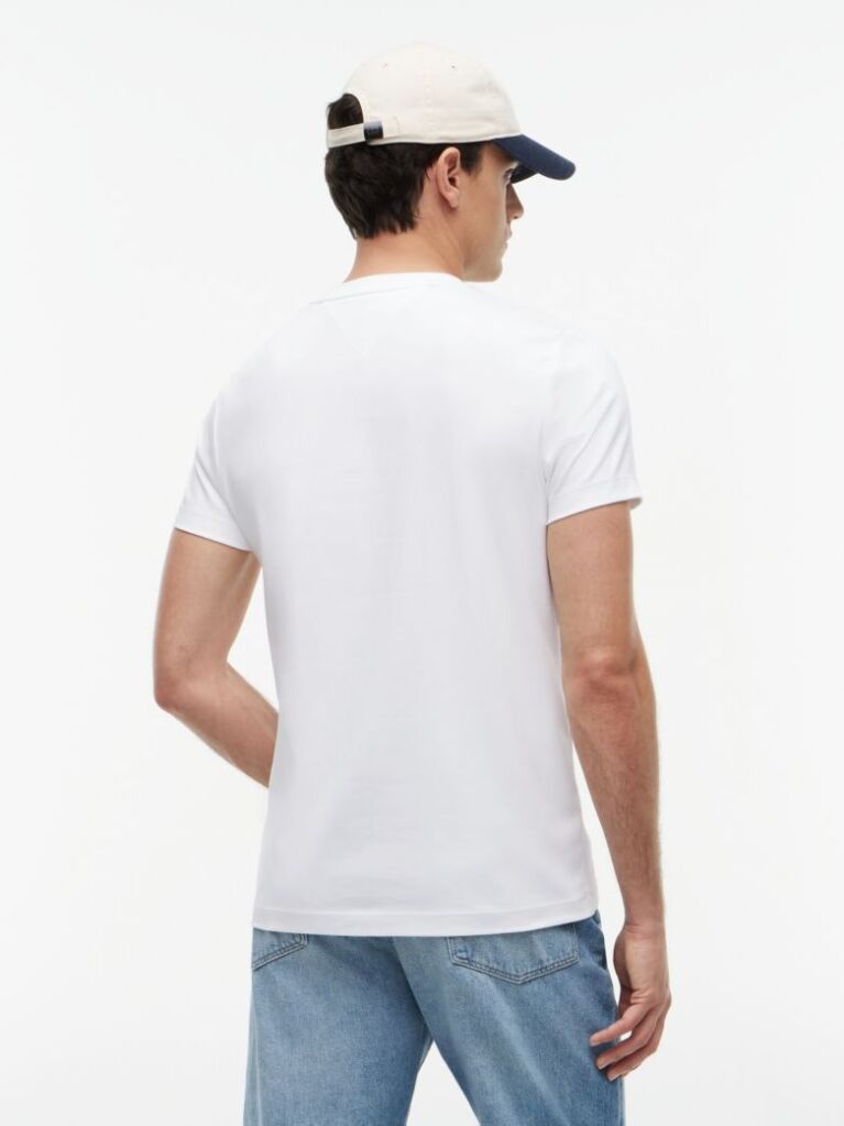 White Flag Embroidery Interlock Slim Fit T-Shirt  Men