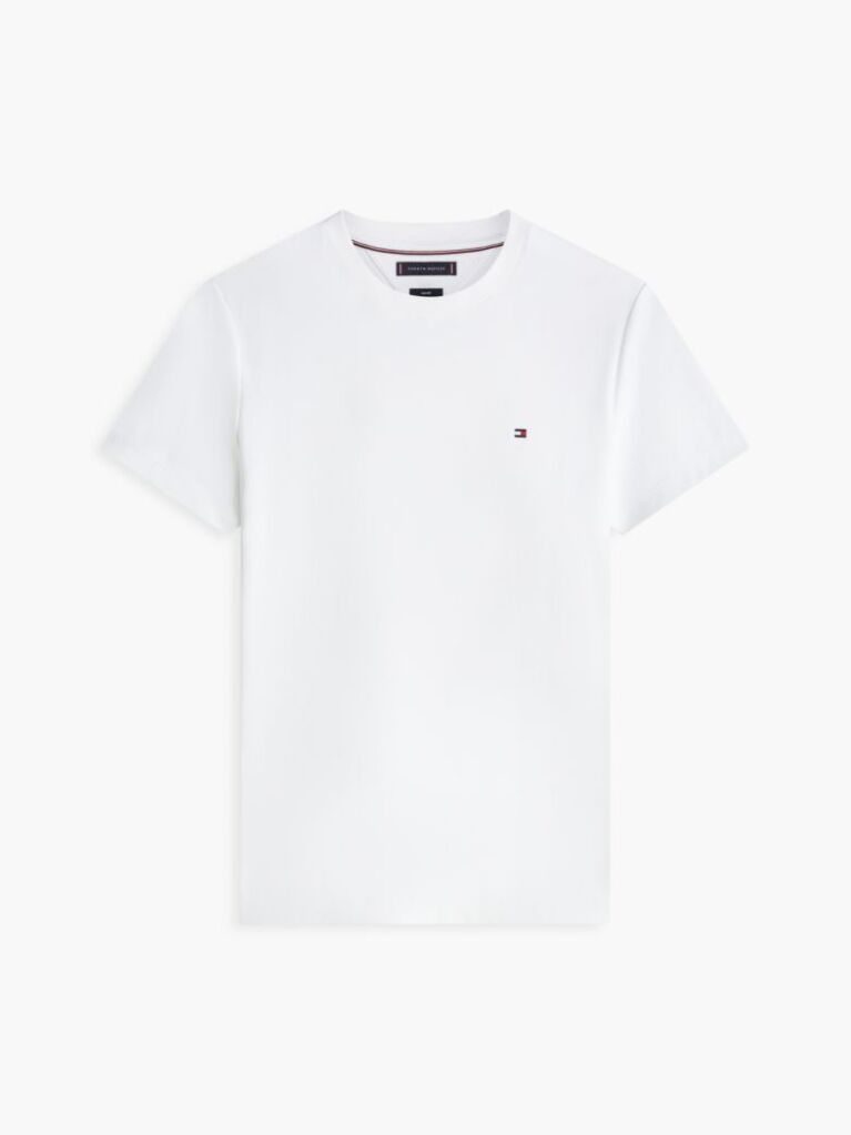 White Flag Embroidery Interlock Slim Fit T-Shirt  Men