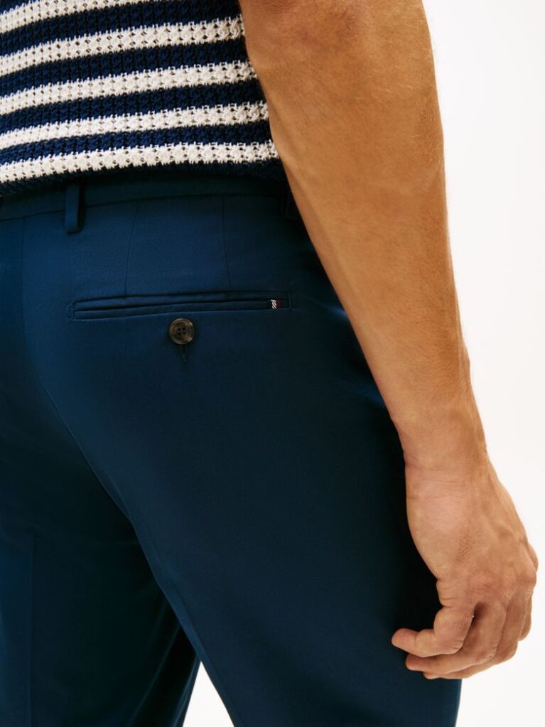 Blue Smart Casual Denton Straight Chinos  Men