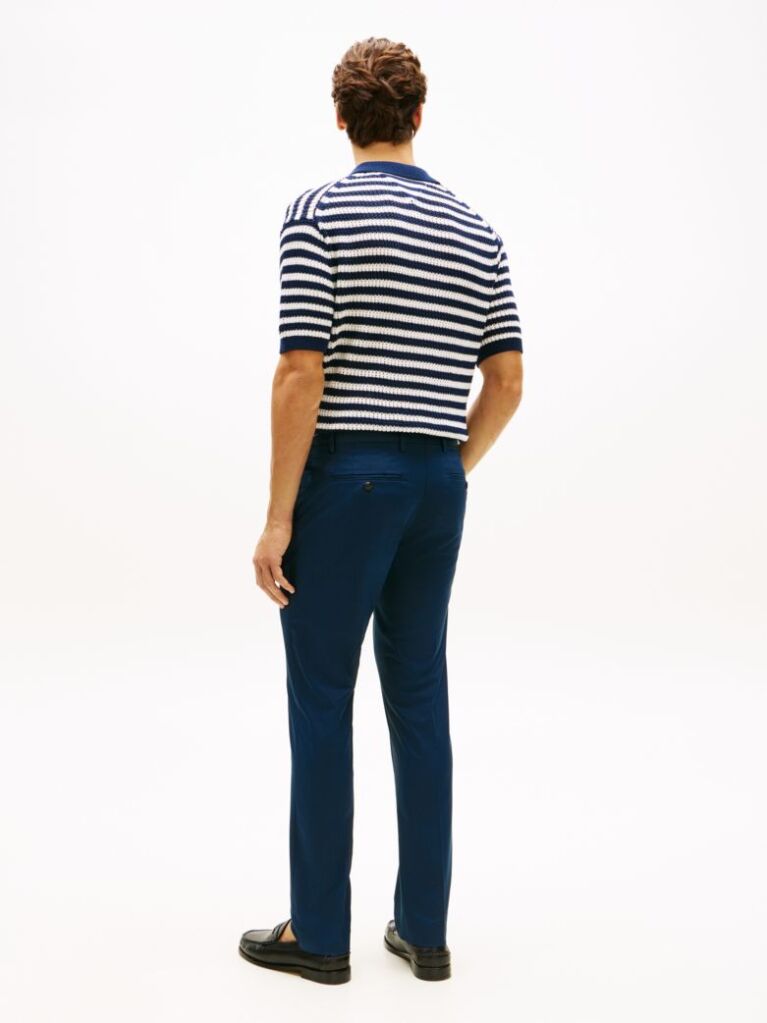 Blue Smart Casual Denton Straight Chinos  Men