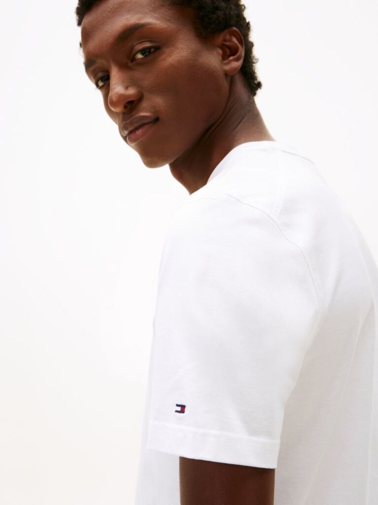 Άσπρο Smart Casual T-Shirt Με Κλασική Λαιμόκοψη  Άνδρες