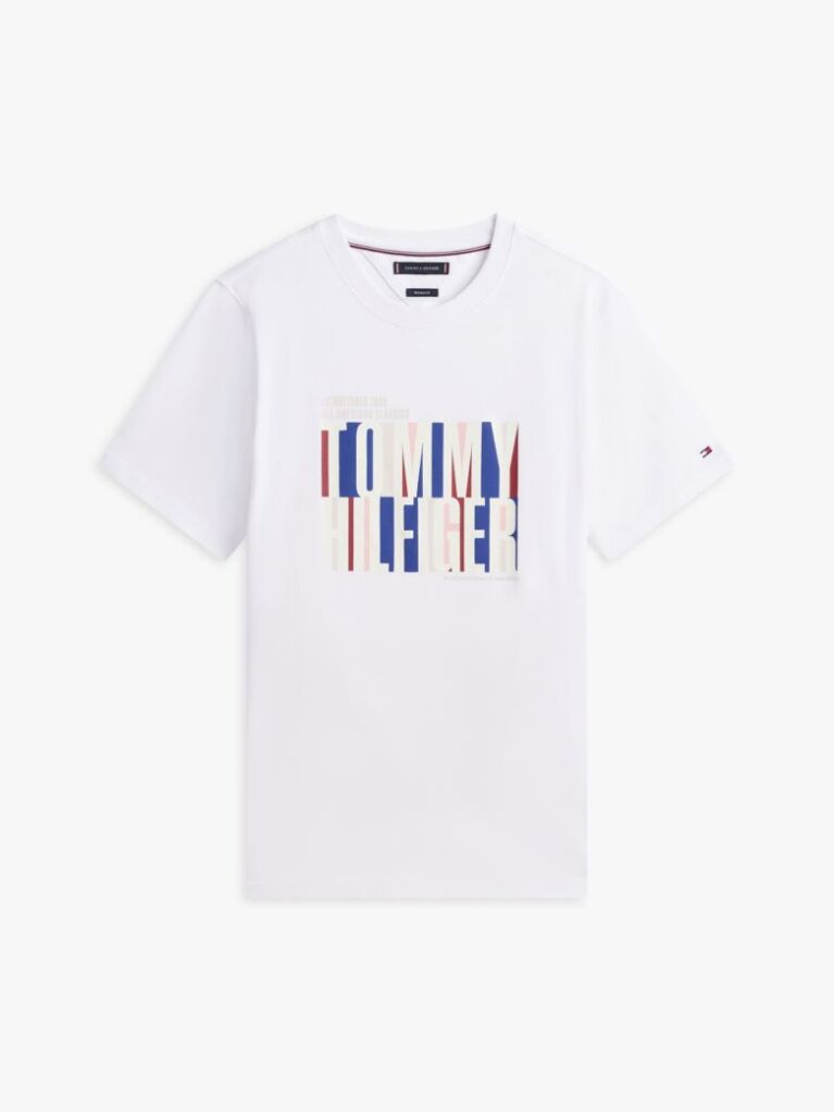 Άσπρο T-Shirt Με Multicolour Λογότυπο Και Κλασική Λαιμόκοψη  Άνδρες