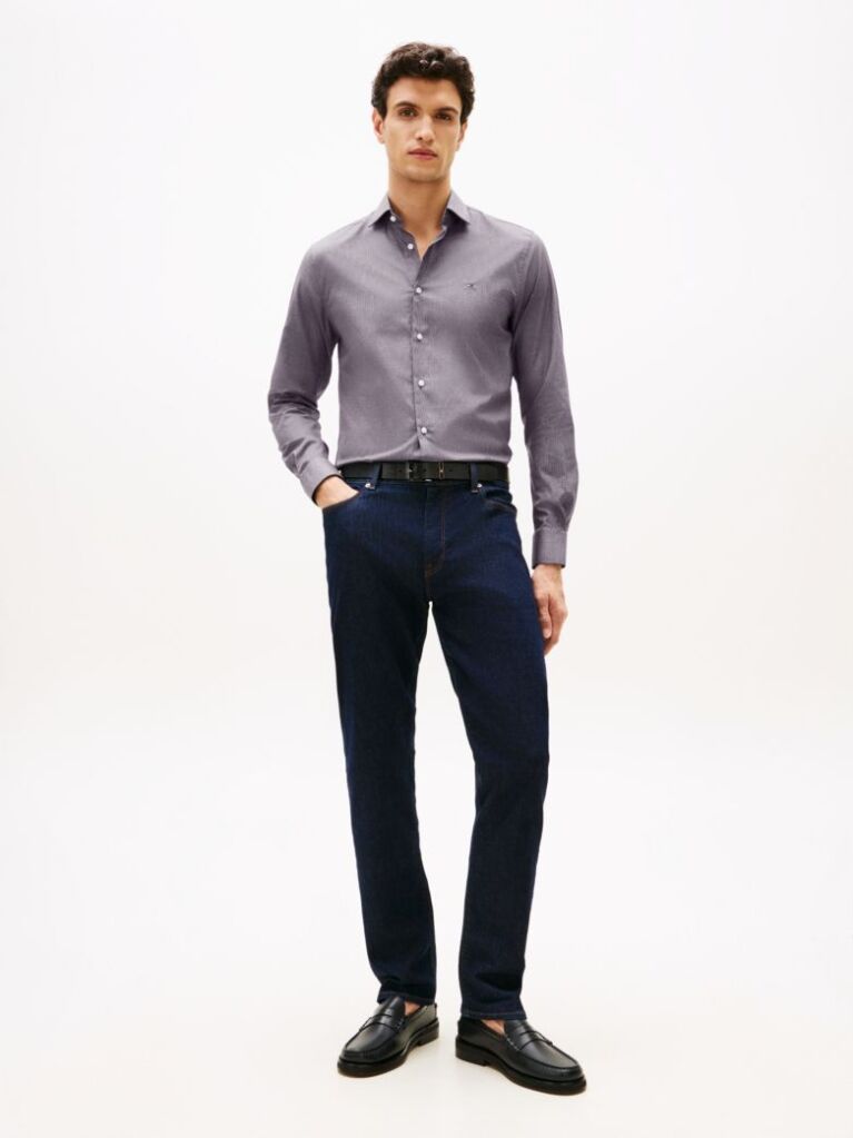 Black Slim Fit Micro Print Short  Men