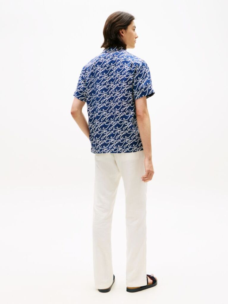 Multi Regular Fit Pure Linen Short Sleeve Shirt  Men