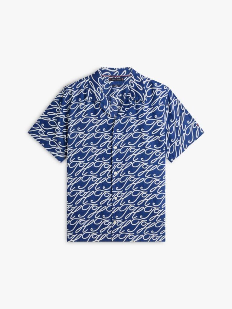 Multi Regular Fit Pure Linen Short Sleeve Shirt  Men