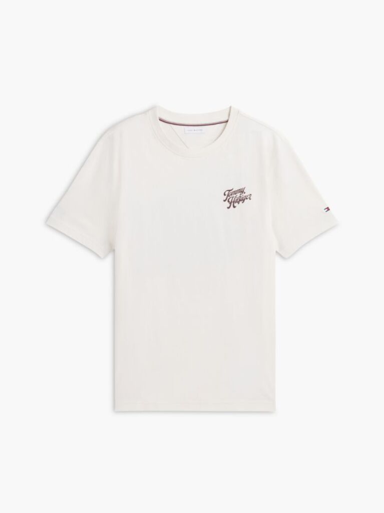 Μπεζ T-Shirt Με Κλασική Λαιμόκοψη Και Πίσω Σχέδιο  Άνδρες