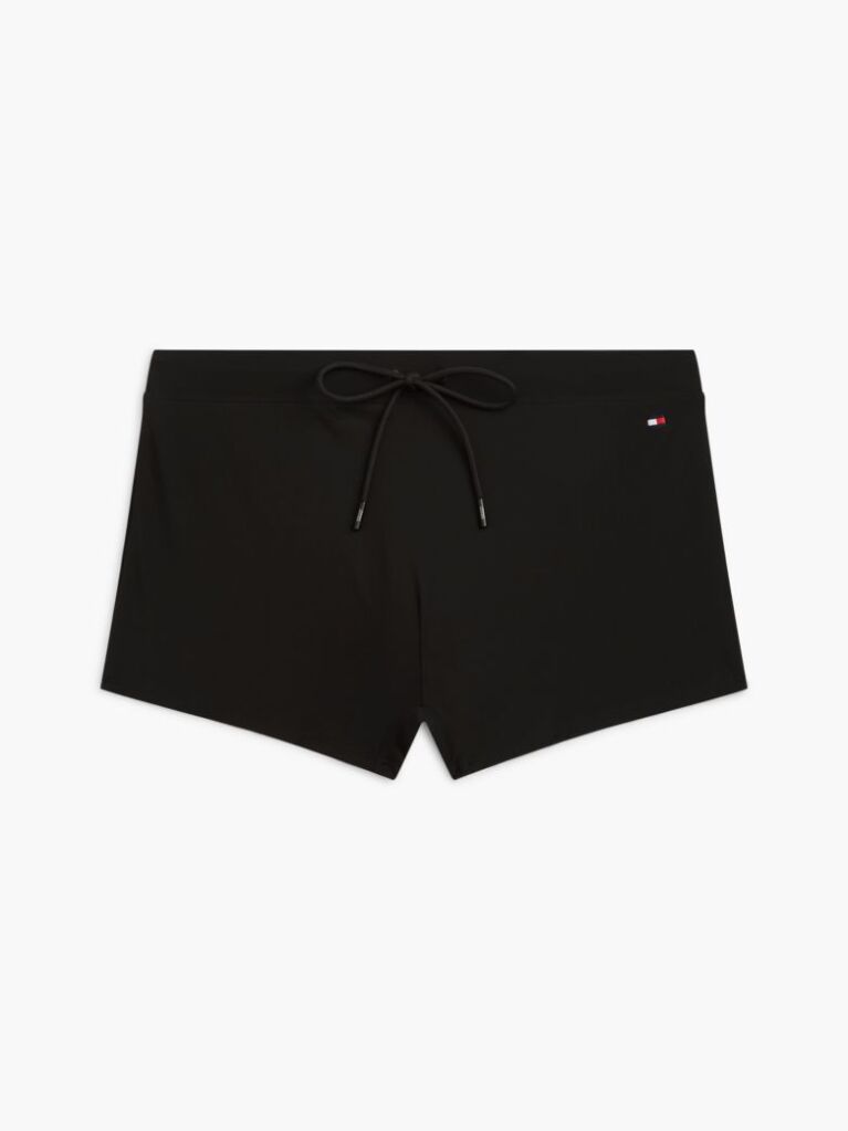 Black Essential Flag Embroidery Swim Trunks  Men