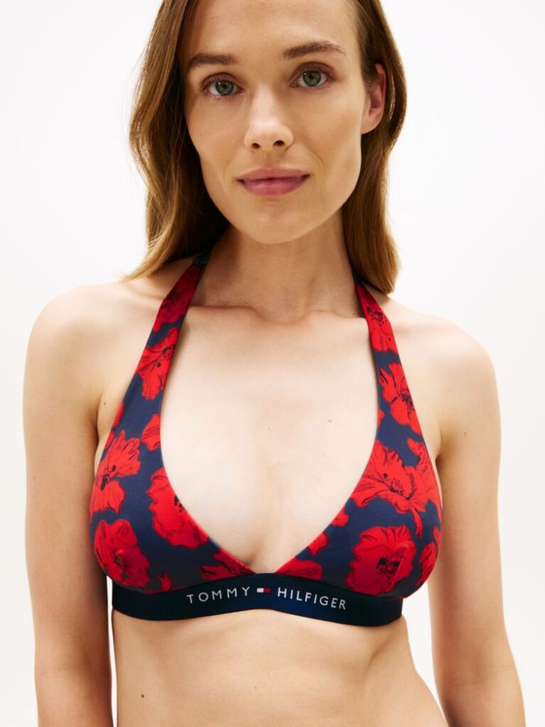 Multi Original Logo Print Halterneck Bikini Top  Women