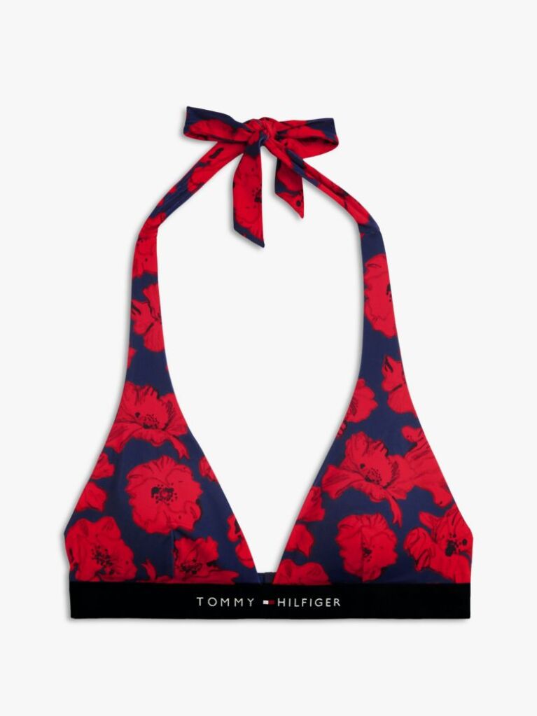 Multi Original Logo Print Halterneck Bikini Top  Women