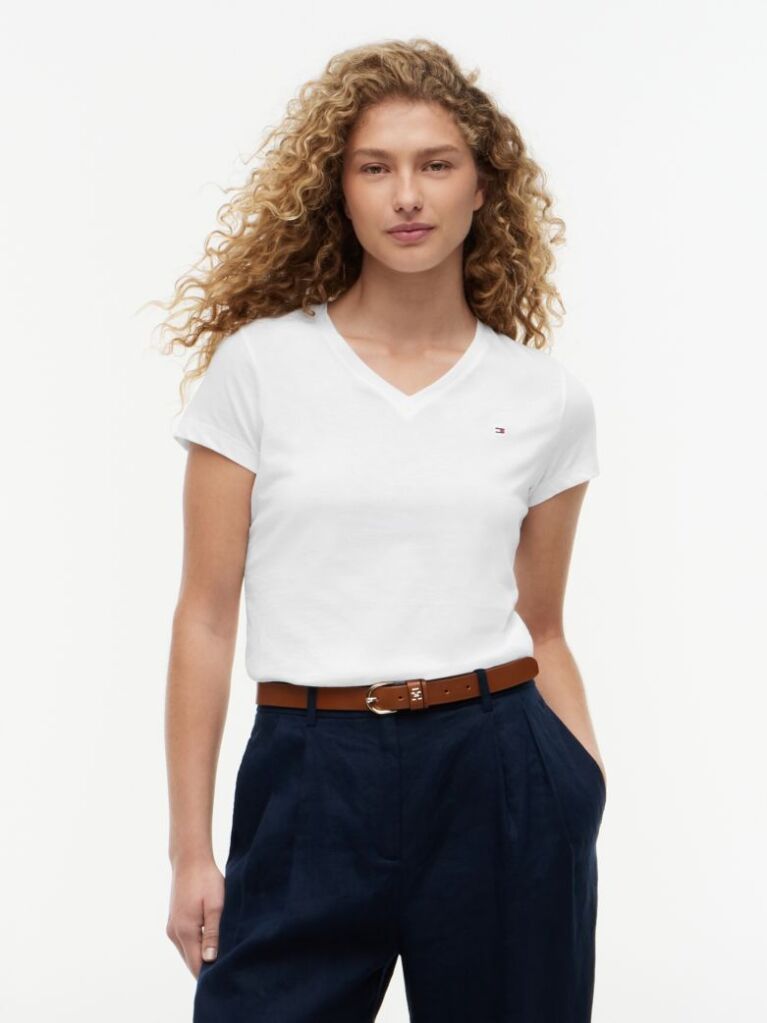 White Heritage V-Neck T-Shirt  Women