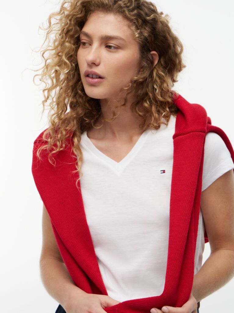 White Heritage V-Neck T-Shirt  Women