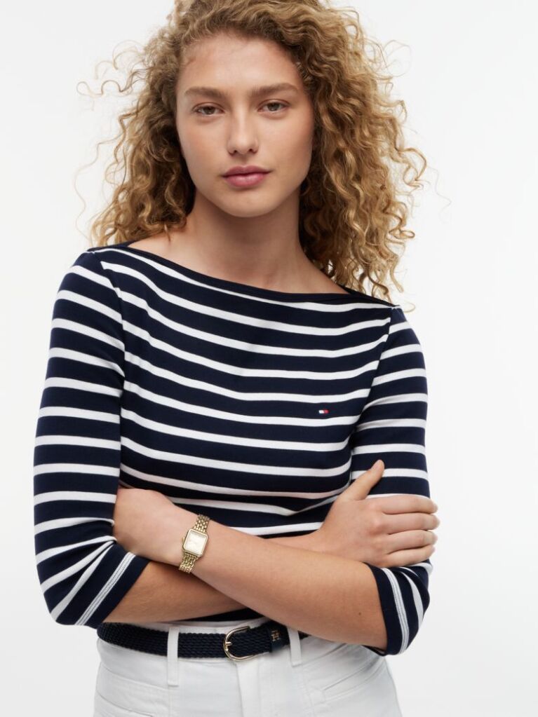 Multi T-Shirt Σε Slim Γραμμή Με Boat Λαιμόκοψη  Γυναίκες