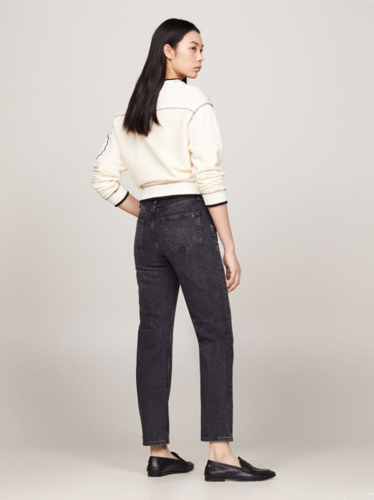 Grey Classics High Rise Fitted Straight Jeans  Women
