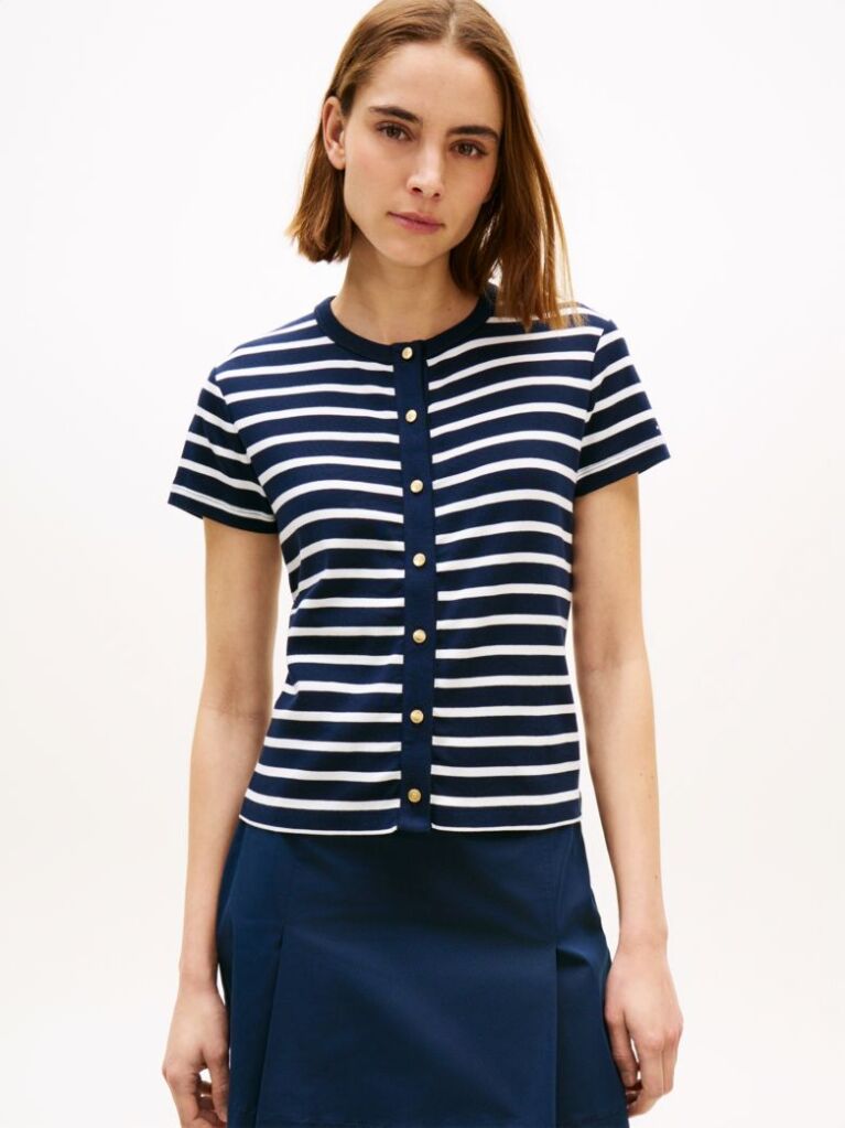 Multi Slim T-Shirt Με Χρυσά Κουμπιά  Γυναίκες