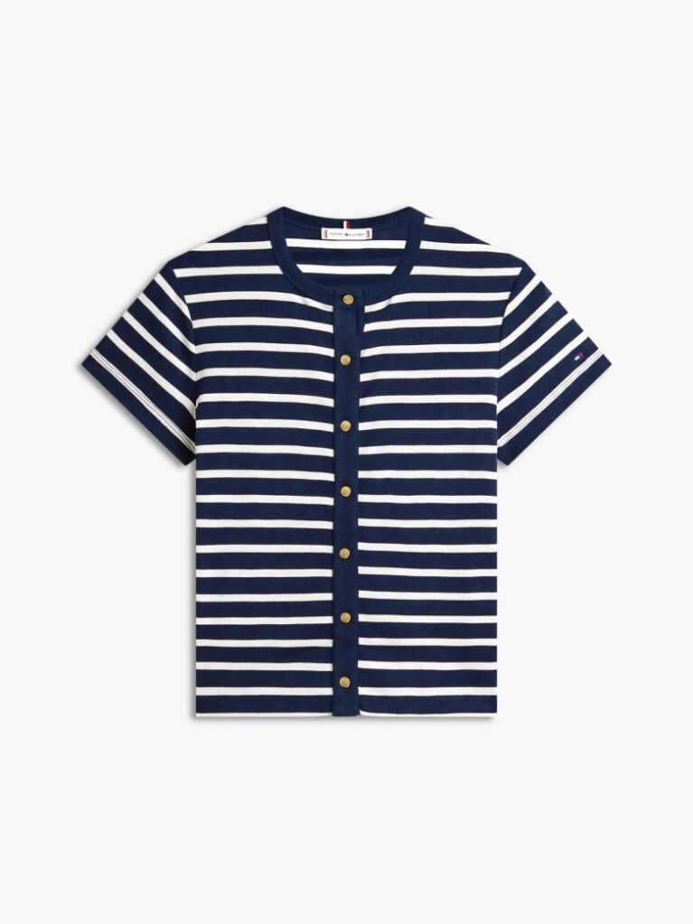 Multi Slim T-Shirt Με Χρυσά Κουμπιά  Γυναίκες