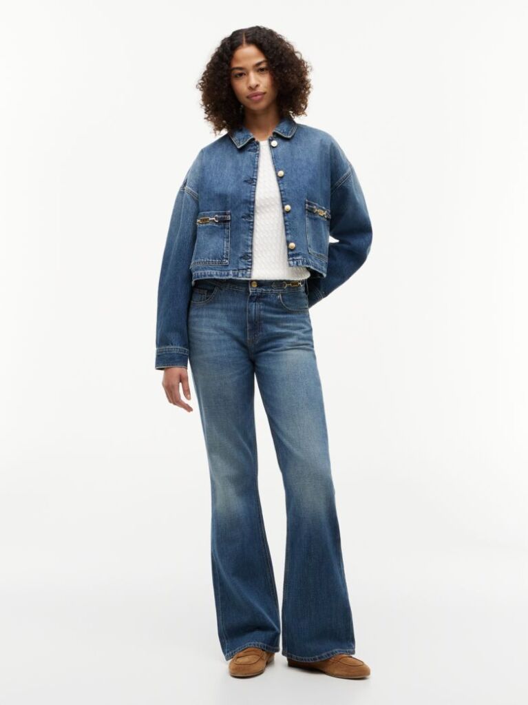 Blue Flag Horsebit Relaxed Denim Jacket  Women