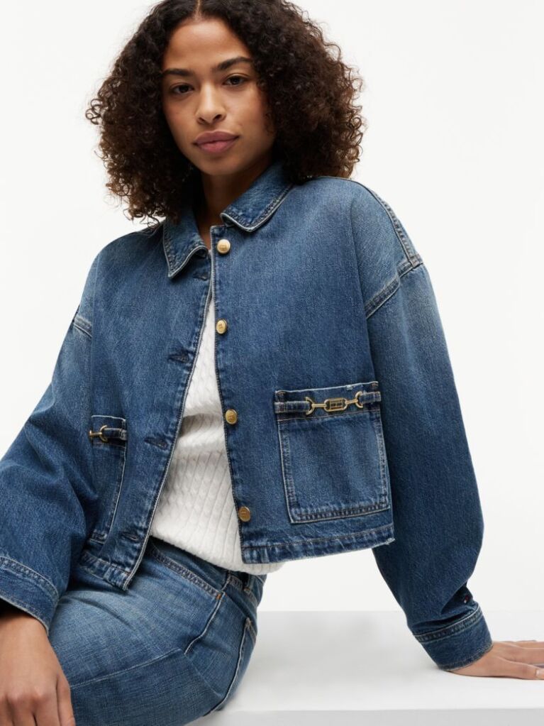 Blue Flag Horsebit Relaxed Denim Jacket  Women