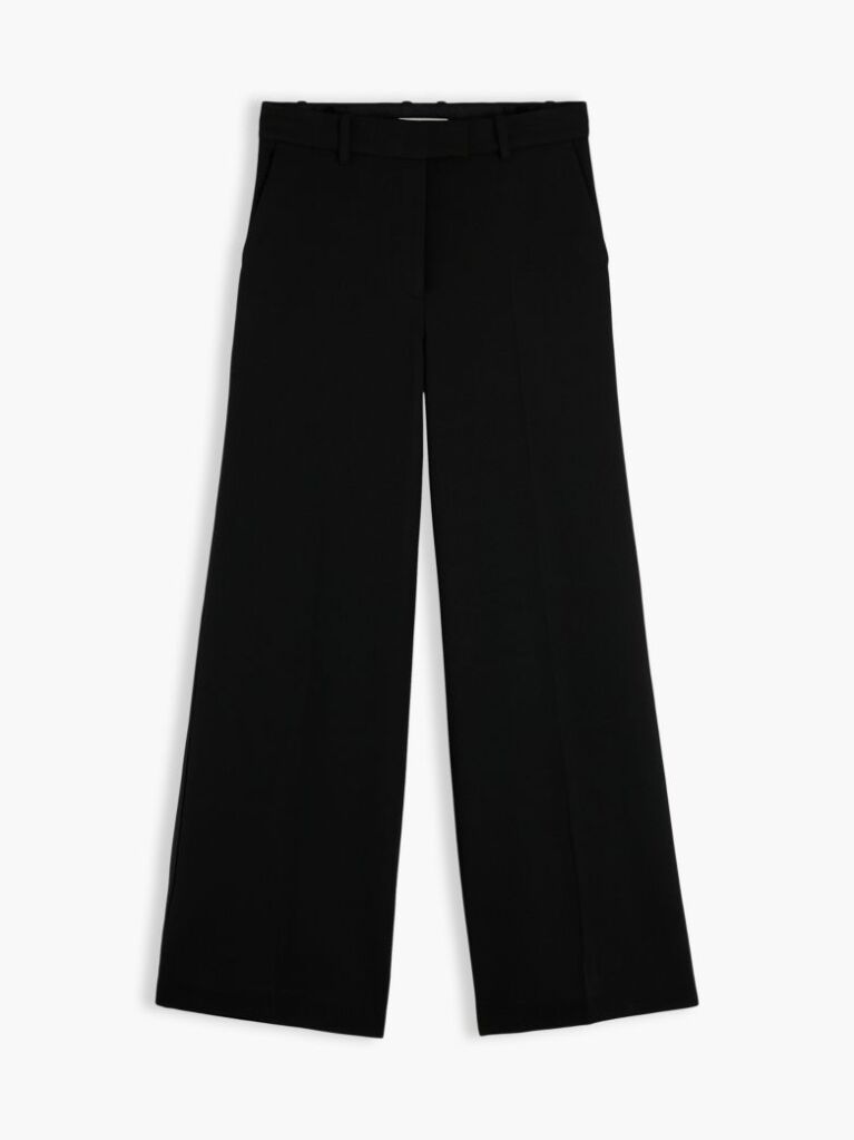 Black Straight Wide Leg Tuxedo Trousers  Women