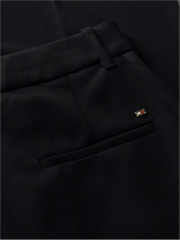 Black Straight Wide Leg Tuxedo Trousers  Women