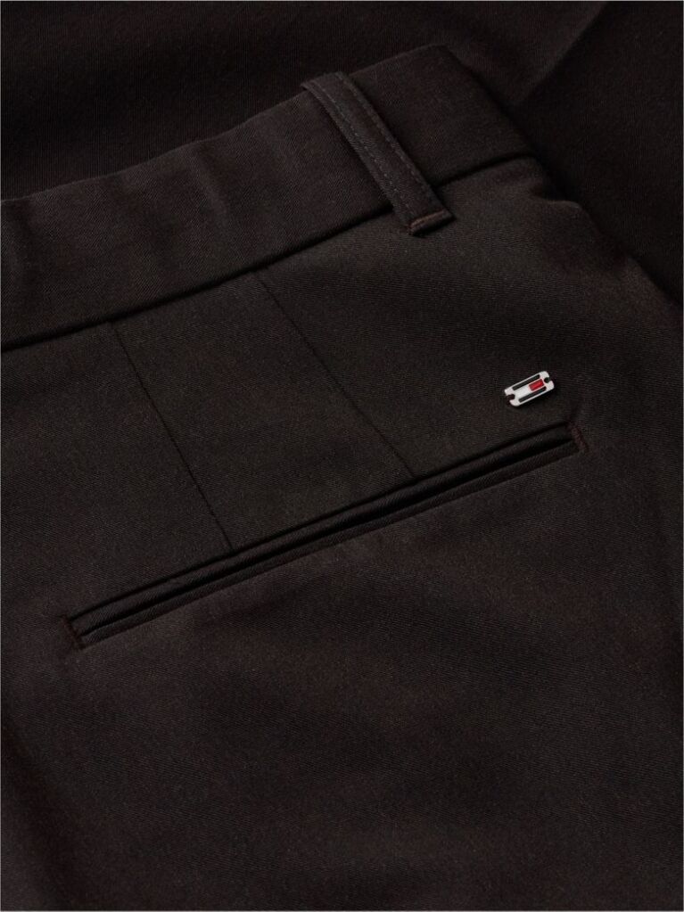 Brown Pleated Twill Wide Leg Trousers  Women