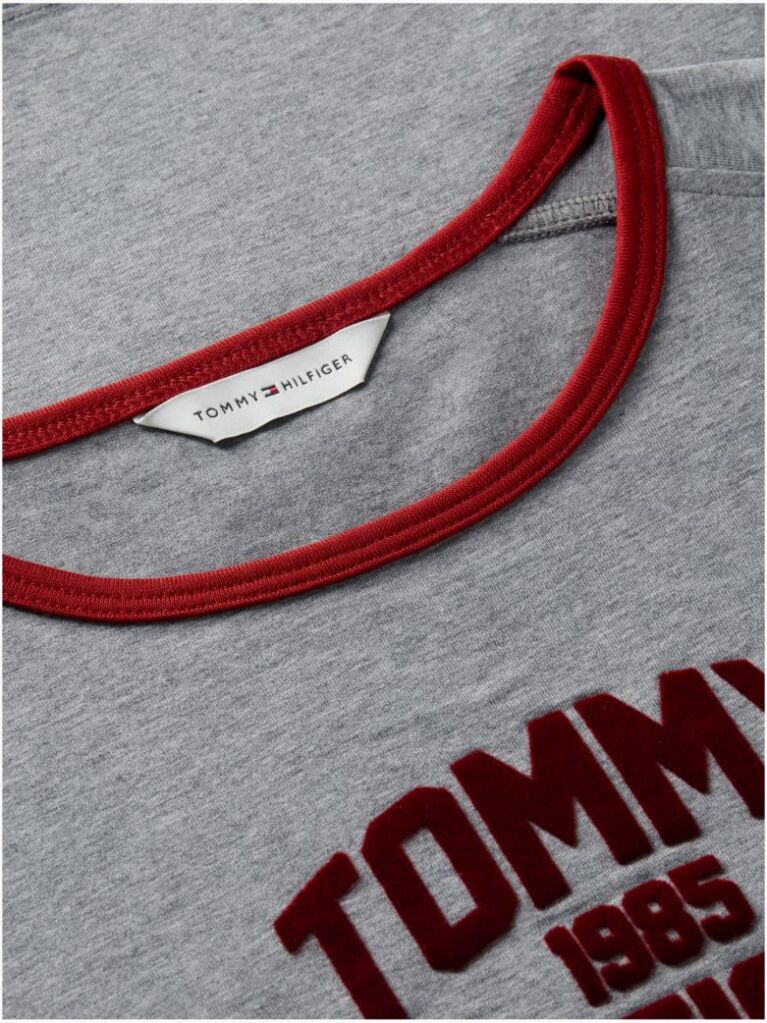 Γκρι Slim T-Shirt Με Varsity Λογότυπο  Γυναίκες
