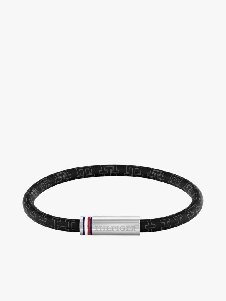 Black Black Leather Bracelet  Men