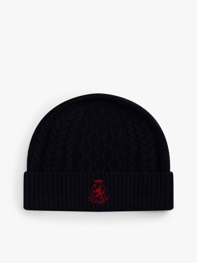 Multi TH Crest Cable Knit Beanie  Men