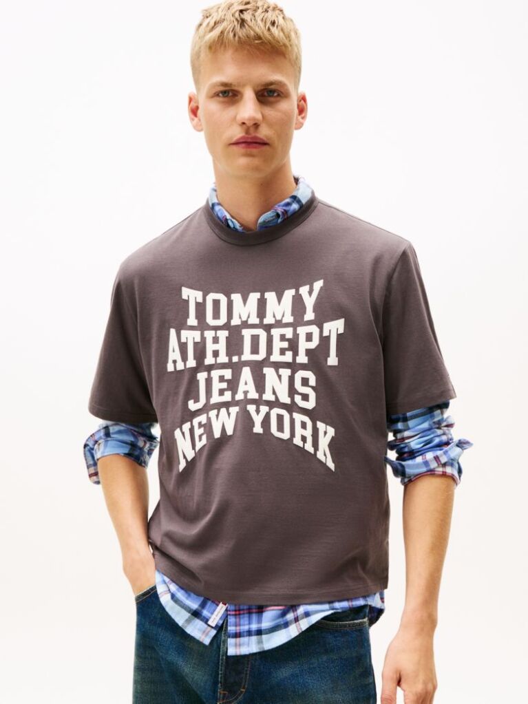 Grey 90s Crew Neck T-Shirt  Men