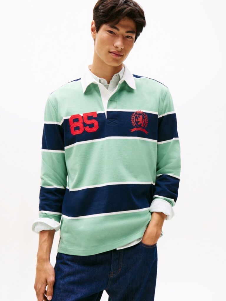 Multi Heritage Relaxed Stripe Rugby Shirt  Men