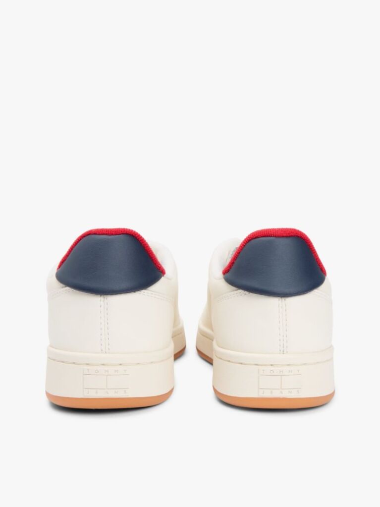 Beige Leather Archive Court Trainers With Charms  Women