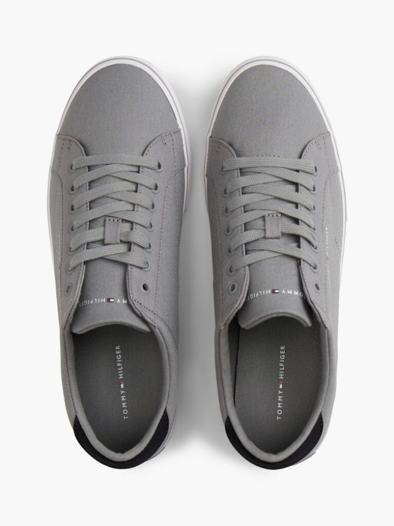 Γκρι Sneakers Από Canvas Με Ανάγλυφη Λεπτομέρεια  Άνδρες