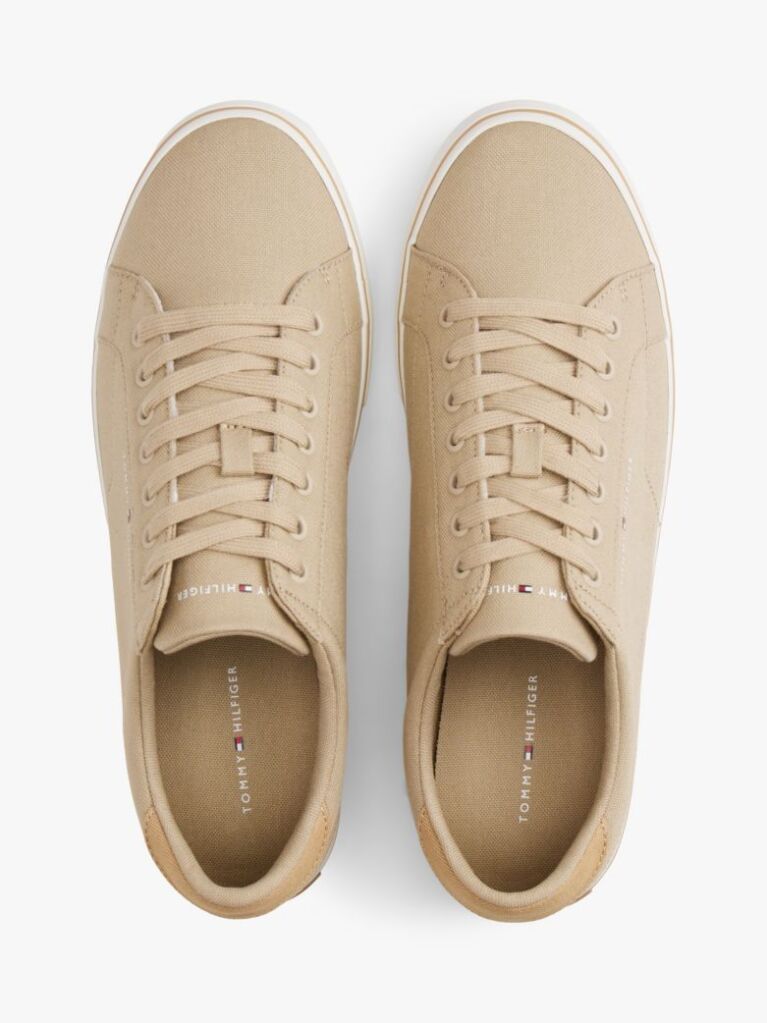 Μπεζ Sneakers Από Canvas Με Ανάγλυφη Λεπτομέρεια  Άνδρες