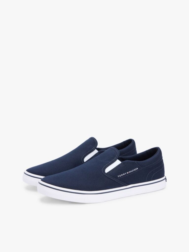 Μπλε Slip-On Sneakers Από Canvas  Άνδρες