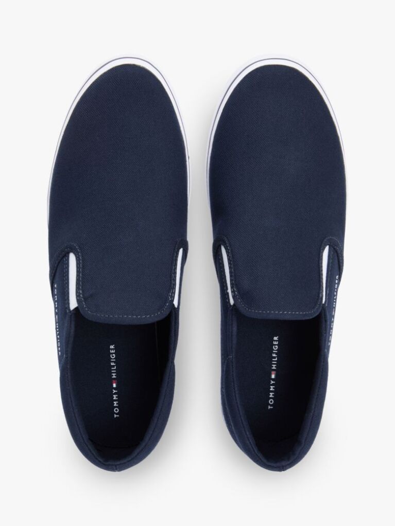Μπλε Slip-On Sneakers Από Canvas  Άνδρες
