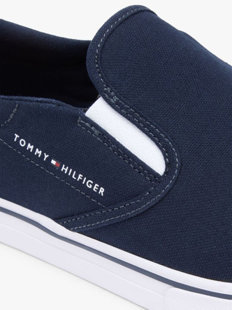 Μπλε Slip-On Sneakers Από Canvas  Άνδρες