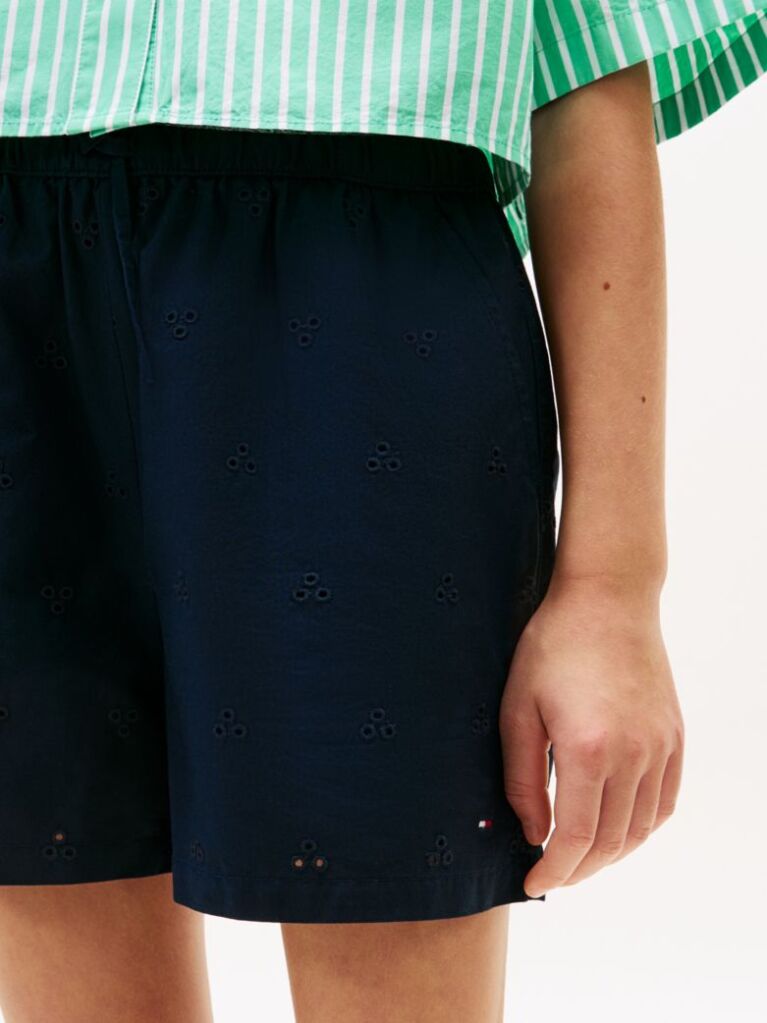 Blue Broderie Anglaise Wide Leg Shorts  Girls