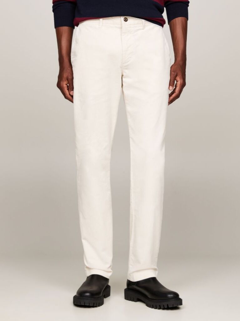White Denton Garment Dyed Corduroy Chinos  Men